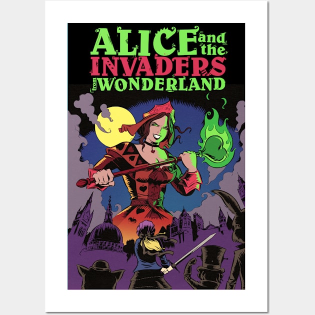 Alice and the Invaders From Wonderland Wall Art by Bret M. Herholz